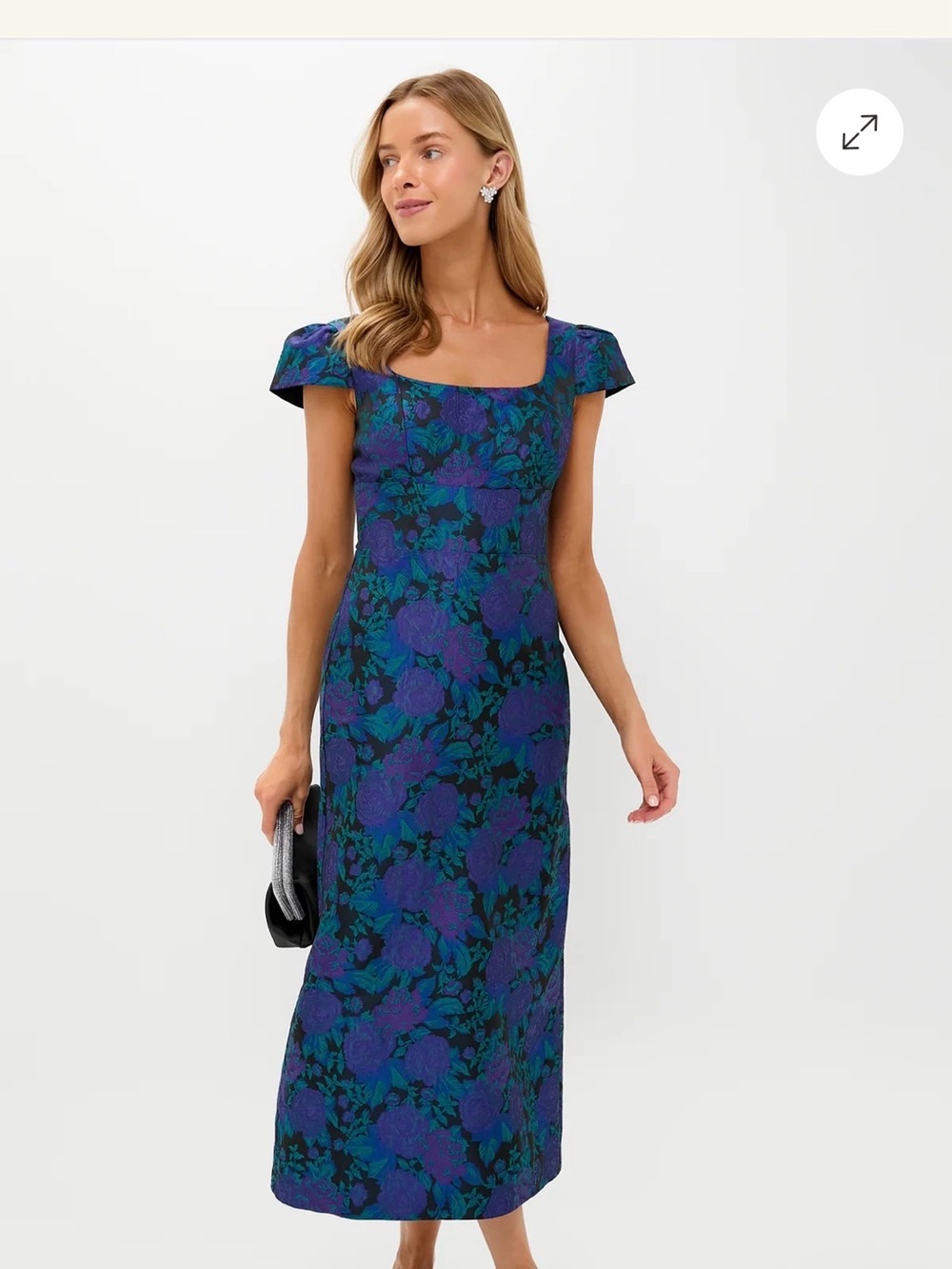 Hyacinth House Navy & Indigo Jacquard Archibald Maxi Dress
